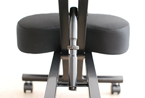 Sleekform Kneeling Posture Chair | Ergonomic Office Desk Knee Stool Relieving Back & Neck Pain | Computer Seat, Wheels & Adjustable Height | Backless Meditation Seat | 4" Ergo Mesh Cushions