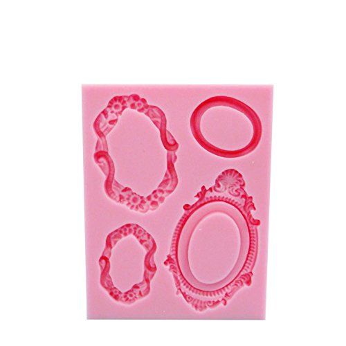 Anyana 3D Vintage Mirror Frame silicone fondant mold cake decorating tool cupcake topper edible gum paste sugar pastry decoration - Thumbnail 4