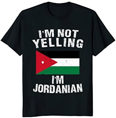 Mens I'm Not Yelling I'm Jordanian Shirt - Jordan Flag TShirt Large Black
