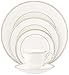 Lenox Federal Platinum Bone China 5-Piece Place Setting, Service for 1, White -