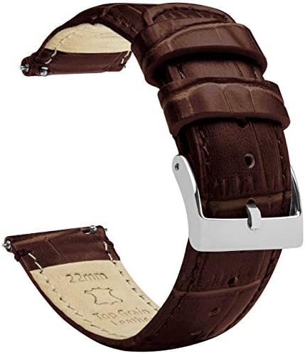 Barton Alligator Grain – Fast Launch Leather-based Watch Bands – Select Coloration, Size & Width – 16mm, 18mm, 19mm, 20mm, 21mm, 22mm, 23mm, or 24mm Normal or Lengthy