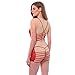 Sexy Lingerie,Cherry Red Women Lingerie Sexy Underwear Teddy Deep V Halter Lace Bodysuit Ceinture Transparent Fun Pajamas (Star Model-free size, Red agate)