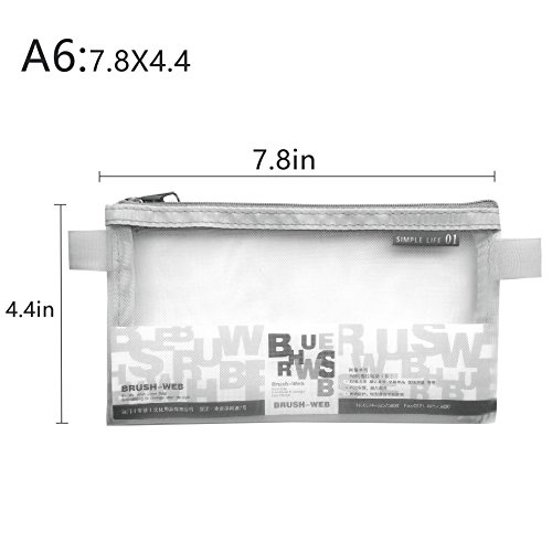 image for Surapara Mesh Zipper Bags A4 Paper File Storage Office Document Bags D