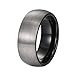 Heraculs 8mm Tungsten Carbide Ring for Man Women Domed Brushed Matte Finish Wedding Band Ring Black Size 7-14