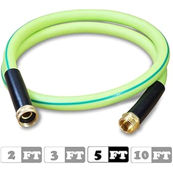 Atlantic Premium Hybrid Heavy Duty Garden Hose 5/8 inch 5 feet Brass Fittings Light Weight and Coils Easily, Kink Resistant