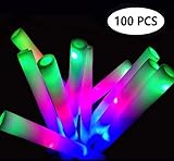 Liferry Foam Glow Sticks 100 Pack,3 Modes Flashing LED Light Sticks - Glow in The Dark Party Supplies Parties,Weddings,Concerts,Christmas,Halloween