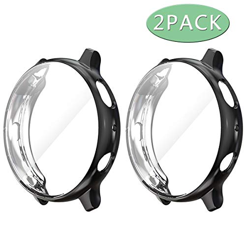 Haojavo 2 Pack Screen Protector Case for Samsung Galaxy Watch Active 2 44mm, Soft TPU Slim Fit Full Cover Screen Protector Case for Galaxy Watch Active 2 44mm Smartwatch Bands Accessories
