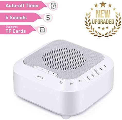 White Noise Machine Sound Machine for Babies| Sleep Therapy Machine Support TF Card Playback, 5 Relaxing Soothing Sounds| Rechargeable Sleep Sound Machine for Kids, Tinnitus Sufferer, Light-Sleeper