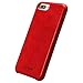 Jisoncase iPhone 7 Plus Case Genuine Leather Hard Back Case Slim Fit Protective Cover Snap on Case for iPhone 7 Plus [Red]-JS-I7L-03A30
