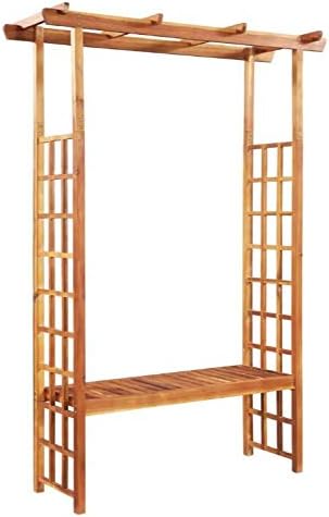 Amazon Com Gohinstar Solid Acacia Wood Garden Pergola With Bench