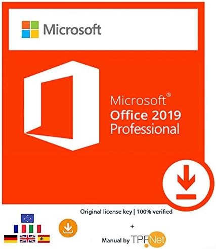 MS Office 2019 Professional Plus 32 Bit & 64 Bit - Original License Key by Post and E-mail + TPFNet® Guide - Shipping Maximum 60min