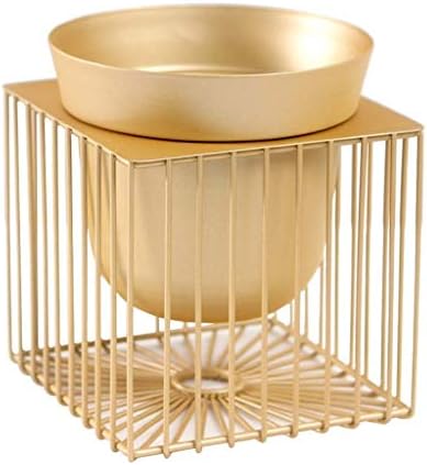 IU Desert Rose Home Flower Balcony Shelf Flower stand Desktop flower stand Iron flower stand Shelf Green flower pot Geometric flower stand (Color : Gold, Size : 12 * 12 * 11cm)