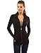 PattyBoutik Women's Collar Pockets Casual Zip Jacket (Black S)