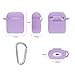 Case for Airpods Accessories Set, Filoto Airpod Silicone Case Cover with Keychain/Strap/Earhooks/Accessories Storage Travel Box for Apple Airpods 2&1, Best Gift for Your Air Pod (Purple)