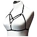 Jelinda Women Harness Elastic Cupless Cage Bra Hollow Out Strappy Crop Top (Black 1,One size)