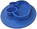 Round Silicone Frog Suction Placemat for Children, Kids, Toddlers, Babies Highchair Feeding Tray or Kitchen Dining Table with Built in Plate and Bowl, Measures 9