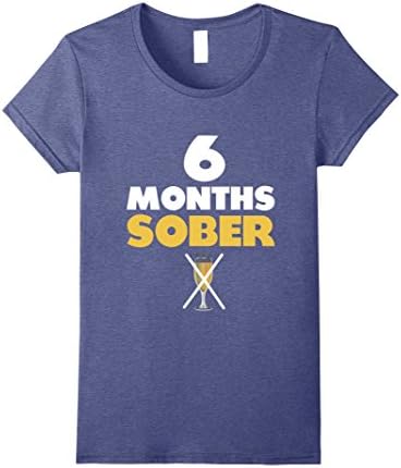 Womens Pregnancy T-Shirt Funny Pregnant Mom Gifts 6 Months Sober Medium Heather Blue