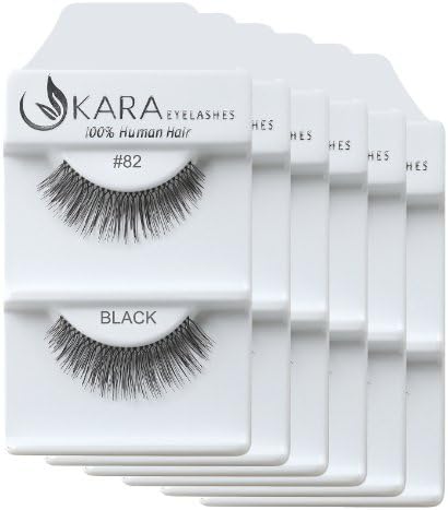 KARA 100% Natural Human Hair Hand Crafted Eyelashes Short, Medium, Long 6Pairs