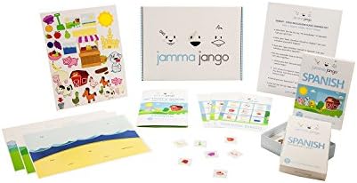 Jamma Jango™ Bilingual Learn Spanish Language Learning System for Kids (Ages 0-7) - Includes: DVD, 34 Durable Vocabulary Flashcards, Activity Coloring Booklet, Bingo Game & Stickers