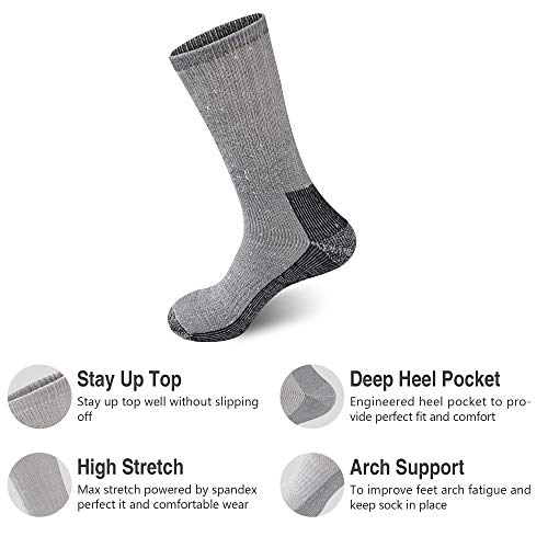 GKX Men's Merino Wool Moisture Wicking Themal Outdoor Hiking Work Boot