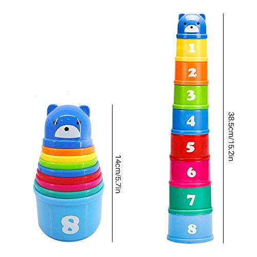 elecnewell Stack Up Cup Toys Rainbow Nesting & Stacking Cups Baby