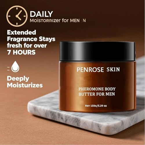 Penrose Skin pheromone Body Butter for Men, Penrose Moisturizer & Scent Balm, Long-Lasting Hydration & Attractive Fragrance, Alcohol-Free, For Dry Sensitive Skin (1pcs)
