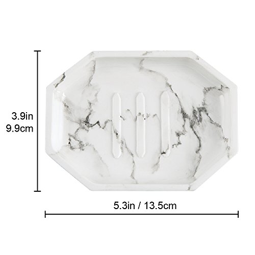 Allure Home Creations Marble Facet 4-Piece Bathroom Accessory Set - 1 Lotion Pump,1 Toothbrush Holder,1 Soap Dish and 1 Tumbler