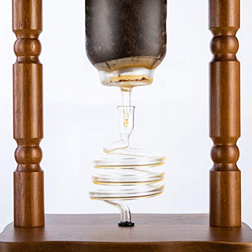 YAMA Glass YAMCDM8CBR, Brown Frame Cold Brew Drip Coffee Maker, 68 cup