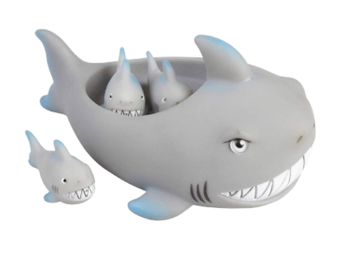 Baby Boys Girls Kids Bath Floating Toy Set Mummy Baby Set Grey Shark