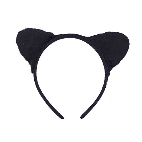 LUX ACCESSORIES Halloween Black Cat Kitty Ear Headband Cosplay Party Costume Accessory Set (3pcs) - Thumbnail 7