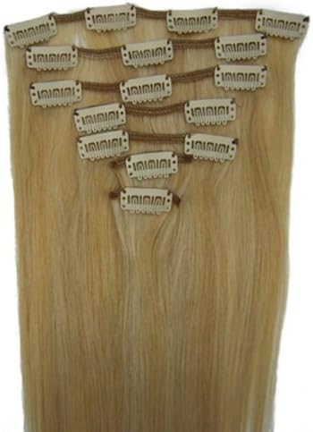 Straight Remy Human Hair Extensions 24 Colors for Your Choose in 15inch ,18inch ,20inch ,22inch ,Beauty Salon Women's Accessories (15inch 70g, #27/613)