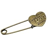 April Ya 10 PCS Bronze Vintage Love Heart Safety Pins Brooches