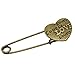 April Ya 10 PCS Bronze Vintage Love Heart Safety Pins Brooches