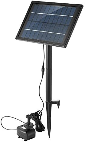 YADICO Solar Fountain Pump With RGB LED lighting Ring Submersible Water Pump with Bulit-in Battery Backup for Bird Bath Pool Garden Pond Landscape,5W 200L/H