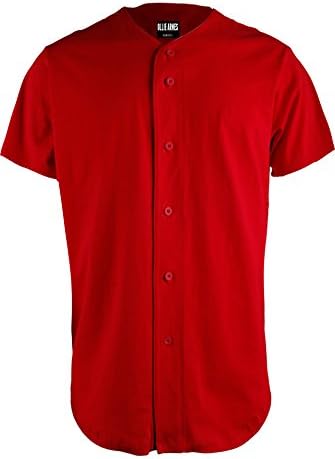 OLLIE ARNES Men's Athletic-Inspired Basic Button-Down Baseball Jersey