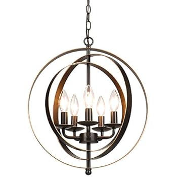 Co Z 5 Light Orb Chandelier Sphere Orb Hanging Lights For Dining