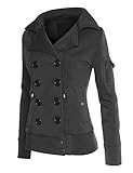 RubyK Womens Classic Double Breasted Pea Coat Jacket