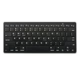 iXCC Ultra-Slim Bluetooth Keyboard for iPad Air 2 / Air, iPad mini 3 / mini 2 / mini, iPad 4 / 3 / 2, Galaxy Tabs and Other Mobile Devices - Black