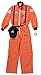 Aeromax Adult Astronaut Suit with Embroidered Cap, Orange, Large