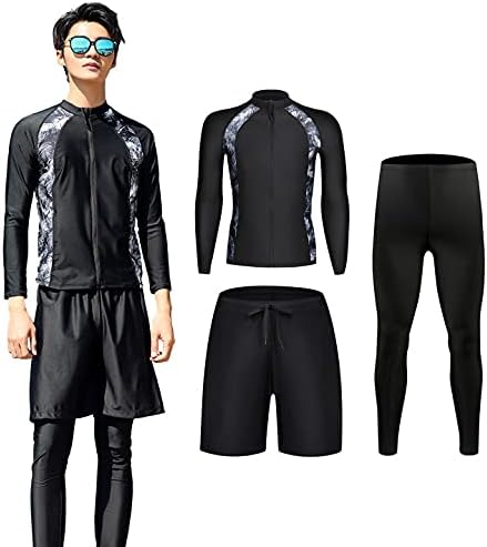 Amazon ラッシュガード メンズ 長袖 水着 サーフパンツ オシャレ レギンス フィットネス 豪華二点 三点セット Uvカット Upf50 吸汗速乾 水着 通販