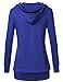 Tunic Tops,Timeson Women's Long Sleeve Buttons Decor Shawl Collar Classic Hooded Pullover Sweatshirt Royal Bule XL