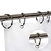 Cosfy Shower Curtain Rings Hooks for Bathroom Stainless Steel Rust-Resistant Shower Rods Curtain Rings, Set of 12 (Bronze)