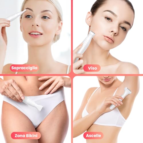 MAXGROOM Women's Electric Shaver, Waterproof Hair Remover for Women, Shaver Intimate Parts Kit for Face, Body and Groin with Ceramic Blade, Quick Charge Type-C, Led Display
