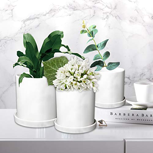 image for Brajttt Flower Pots,Small to Large Sized Round Planter Pots,Ceramic Pl
