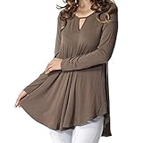 Sunhusing Women's Round Neck Openwork Long Sleeve