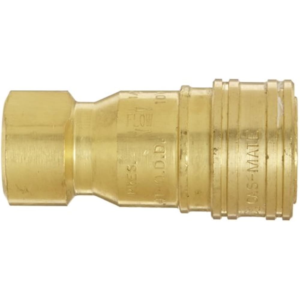 Eaton 100008 Brass Gas Mate Series, Coupler Socket, 1/2" Body Size X