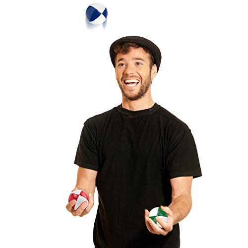 Juggling Balls for Beginners Kids & Professional (Red Green Blue) Durable PU Leather & No