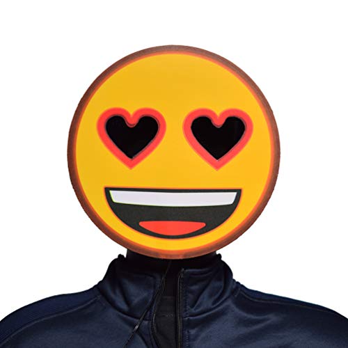 GlowCity LightUp Emoji Mask Brighter Than LED, Flash Modes (Heart