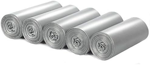 Garbage Bag - 4 Gallons Silver Trash Bag Thin Material Small Size Bathroom Trash Can Liners for Office, Home Waste Bin, 100 Counts (Silver)