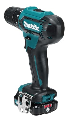Makita DF333DSAE Akku-Bohrschrauber 12 V max. / 2,0 Ah, 2 Akkus + Ladegerät im Transportkoffer, Schwarz, Blau